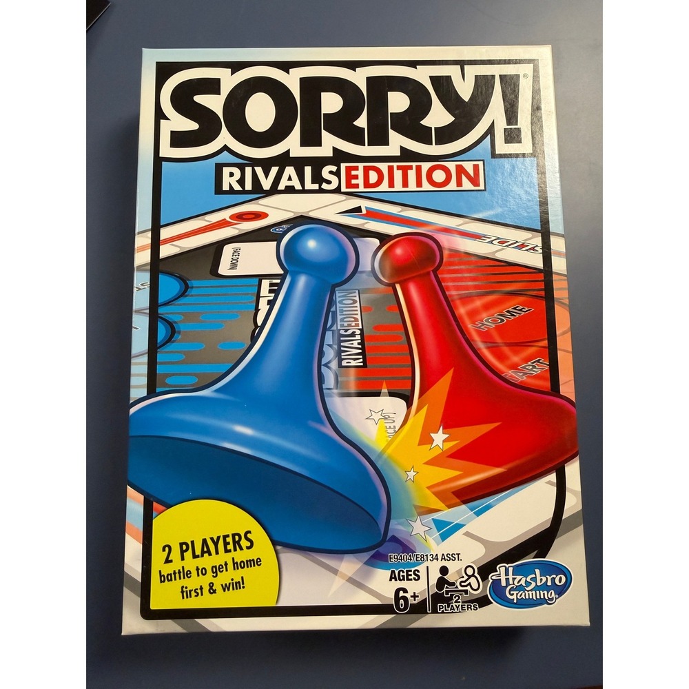 Hasbro‎ Gaming Sorry Rivals Edition 2 Player Board Game E9404 Complete 2020